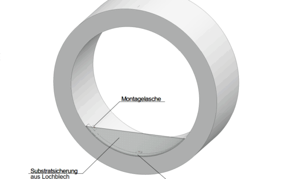 Substratfang aus Edel-Stahl für Bachverrohrungen